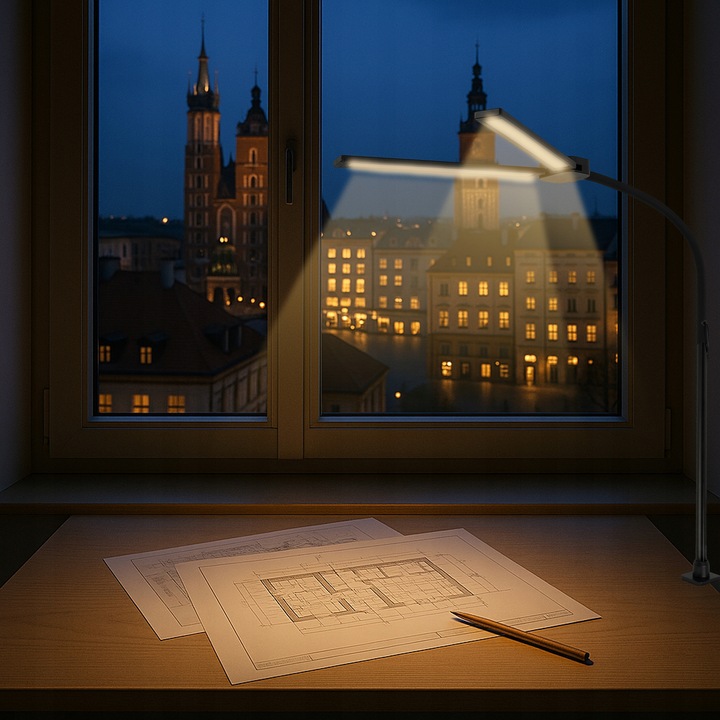 Lampka Biurkowa LED Na Biurko Szkolna Lampa Kreślarska do Biura 14W