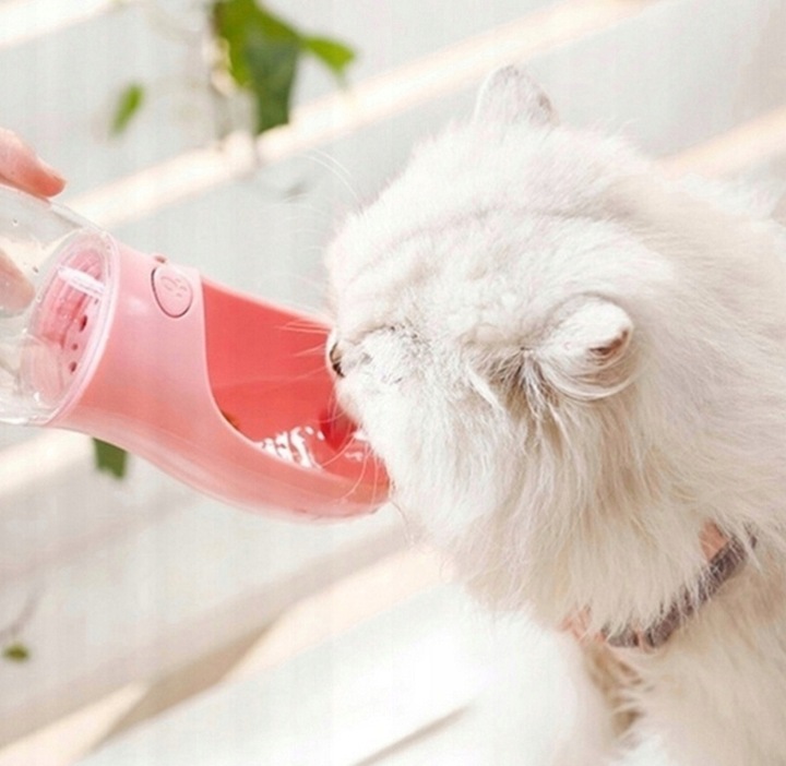 BUTELKA NA WODĘ DLA PSA BIDON POIDŁO MISKA 0,35L PRZENOŚNA SPACER TURYSTYCZ