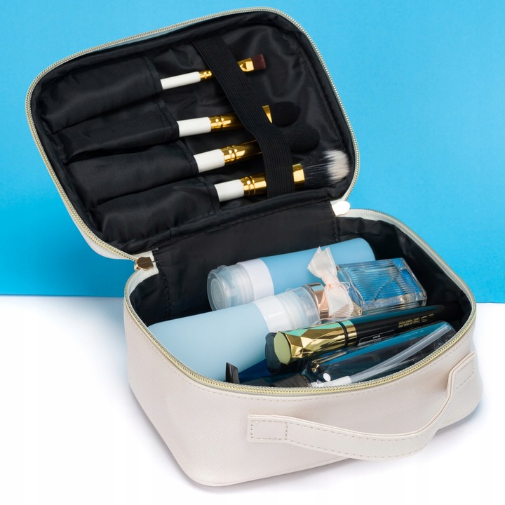 Kosmetyczka kuferek PETERSON damska idealna na podróż z uchwytem