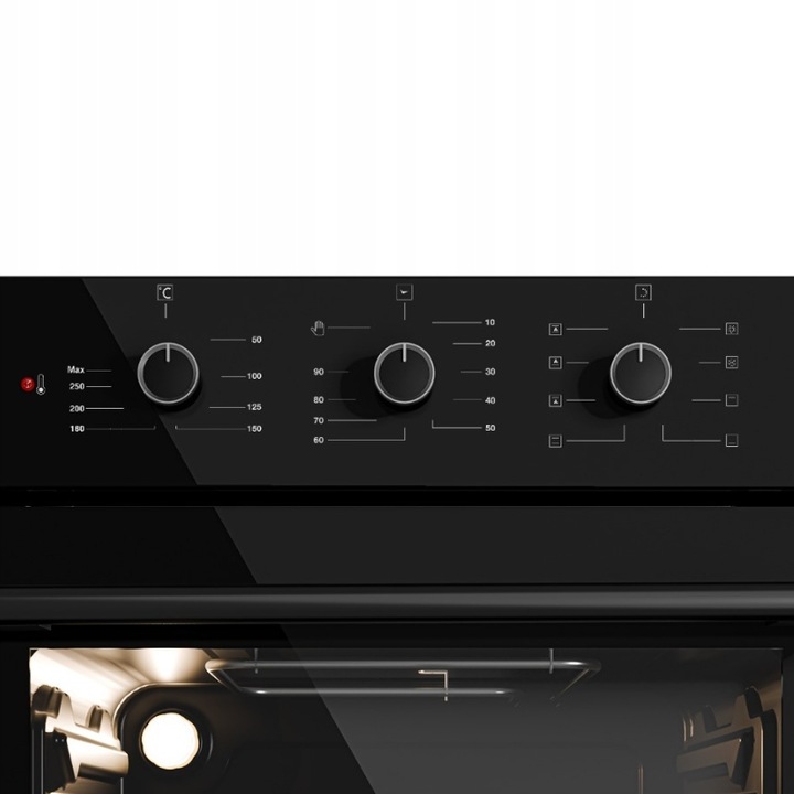 PIEKARNIK DO ZABUDOWY GŁĘBOKOŚĆ 55cm ELEKTRYCZNY 50L CZARNY POKRĘTŁA