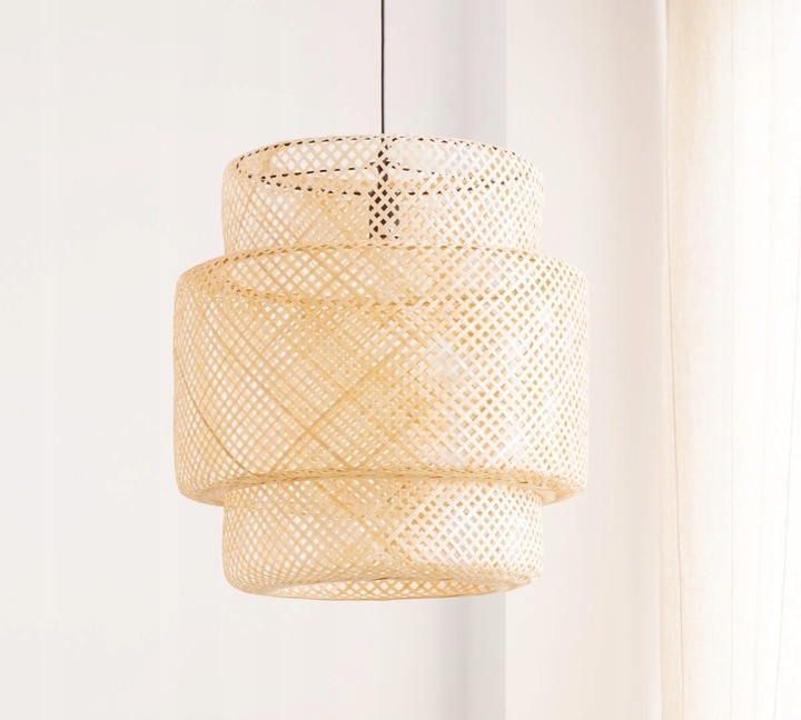 Lampa wisząca BOHO bambusowa czarna 38cm TH06