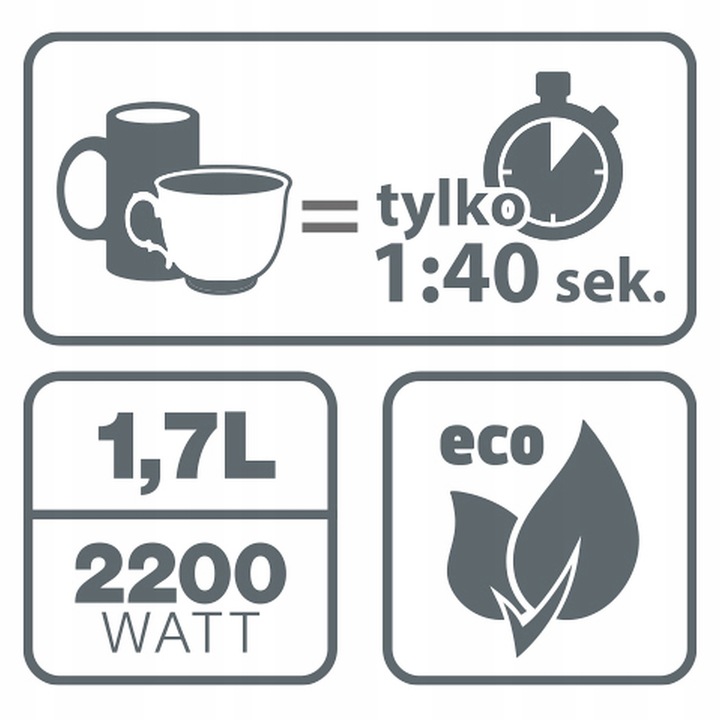 Czajnik elektryczny bezprzewodowy czarny ELDOM C280B 1,7L 2200W cichy