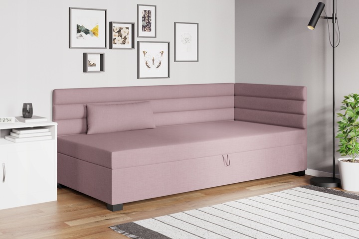 Tapczan pojedynczy łóżko z materacem Katrina 90 cm