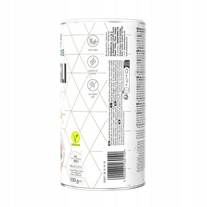 OneDayMore MUSLI CODZIENNE BEZ CUKRU tuba 500g
