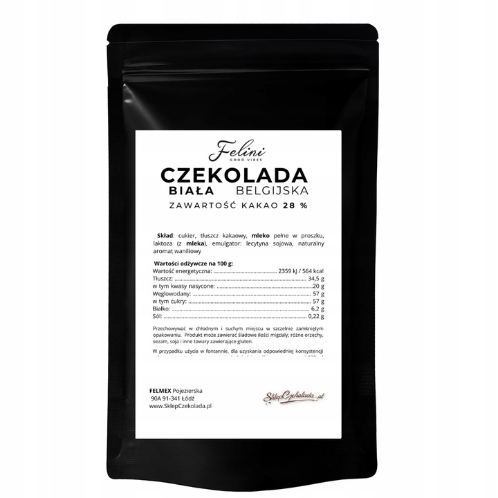Felini czekolada biała belgijska 28% 1kg