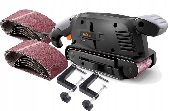Tacklife B10 szlifierka taśmowa taśmówka 600W z regulacją + zestaw