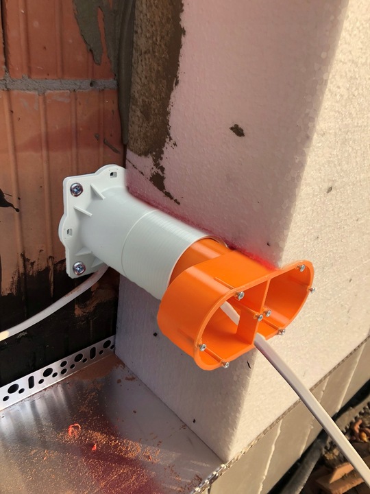 Puszka elektryczna podwójna do elewacji, styropianu o gr. 200mm,