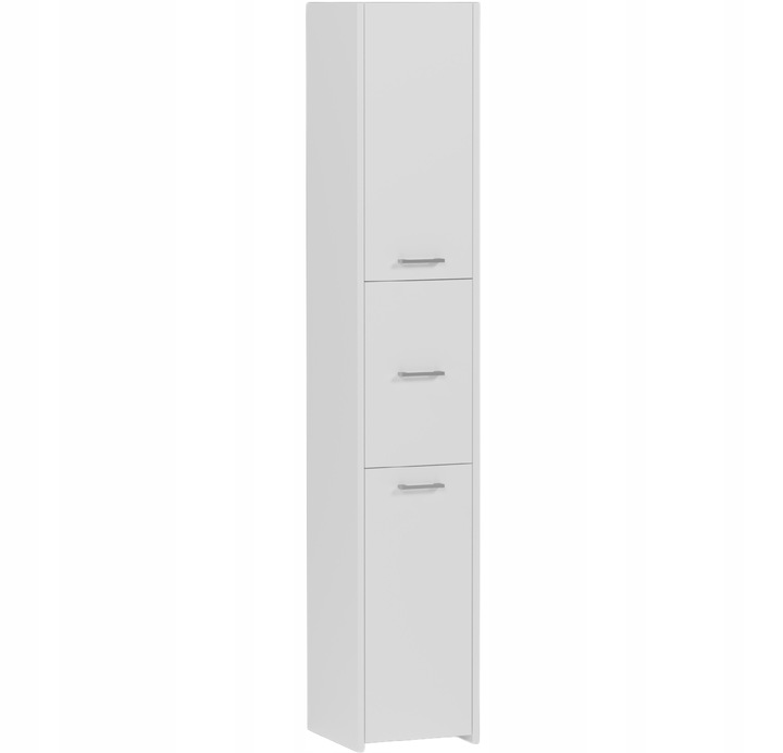 SZAFKA ŁAZIENKOWA REGAŁ SŁUPEK 30cm 3 DRZWI BIAŁA L-23