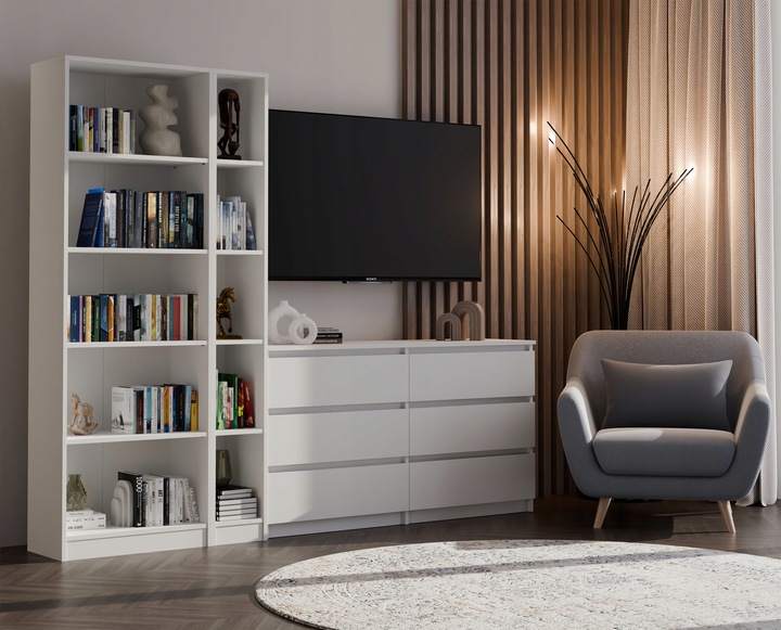 REGAŁ R25 BIUROWY 25CM PÓŁKA SZAFKA KSIĄŻKI SEGREGATORY BIAŁY POKÓJ