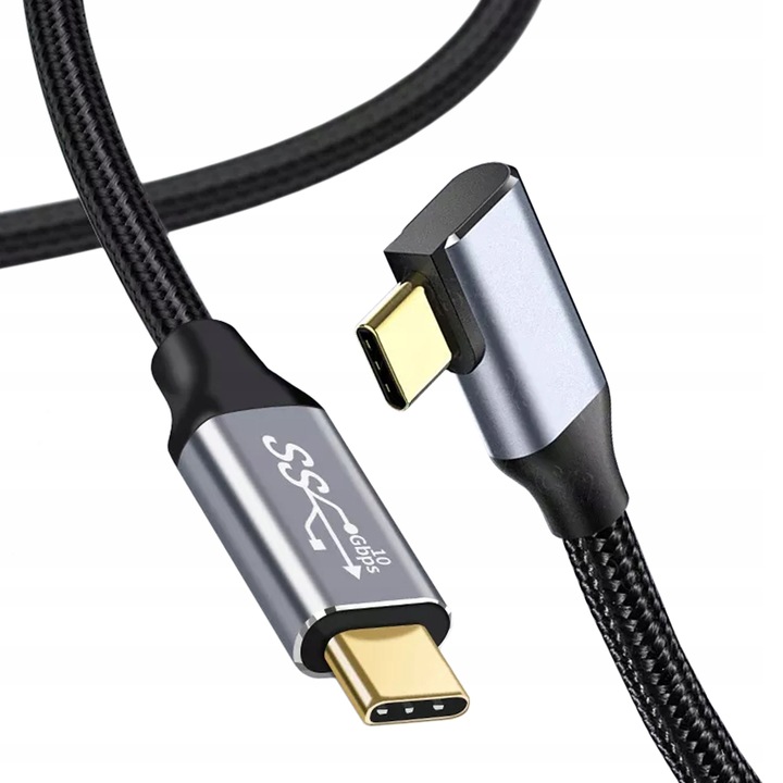 KABEL USB-C USB 3.1 TYP C KĄTOWY FAST CHARGE 10Gbps WIREWAY WW331315 1.5m
