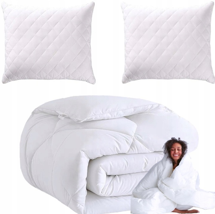 KOMPLET KOŁDRA CAŁOROCZNA ANTYALERGICZNA 160X200 + 2 PODUSZKI 70X80