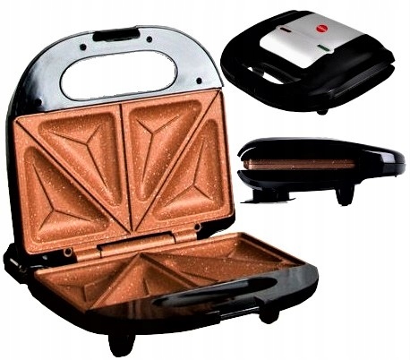 OPIEKACZ CERAMICZNY TOSTER 750W Czarny 2 KANAPKI NIEPRZYWIERAJĄCA