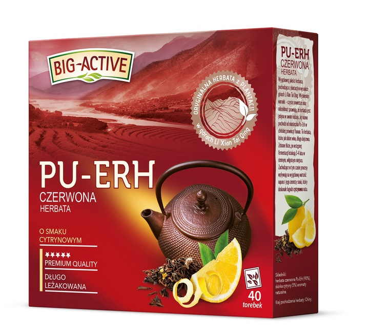 Herbata BIG ACTIVE czerwona PU-ERH cytryna 40tb x3