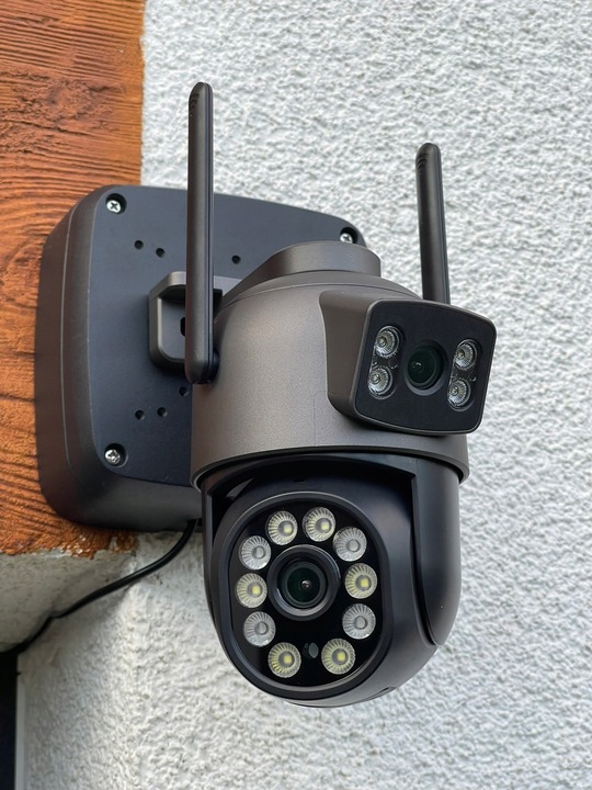 KAMERA ZEWNĘTRZNA OBROTOWA PODWÓJNA IP WiFi HD 5X ZOOM SMART DETEKCJA ALARM