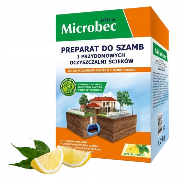 MICROBEC ULTRA Preparat Bakterie Do Szamba Aktywator Cytrynowe 1,2 KG