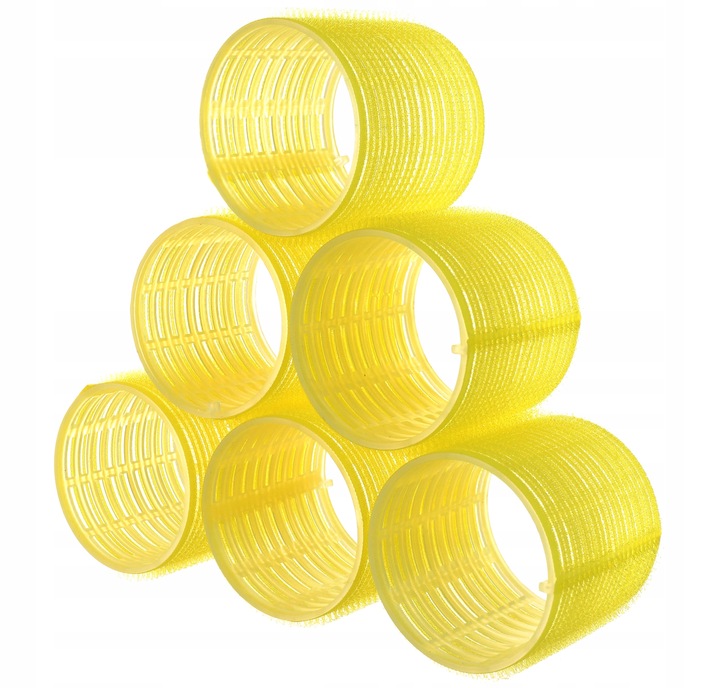 MEGA GRUBE Wałki Do Włosów Rzepy Rzepowe LOKI FALE 63mm 6szt DUŻE XL