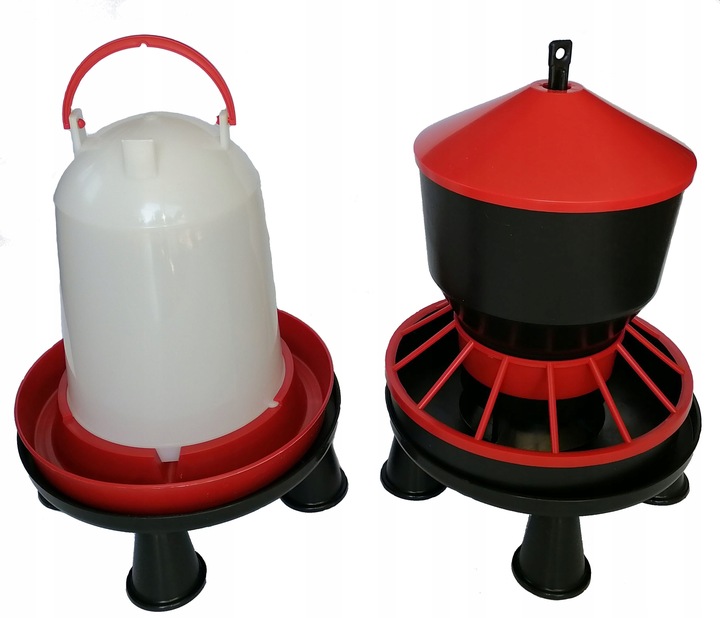 POIDŁO+KARMNIK DLA DROBIU KACZEK GĘSI KUR 6 L+6 KG