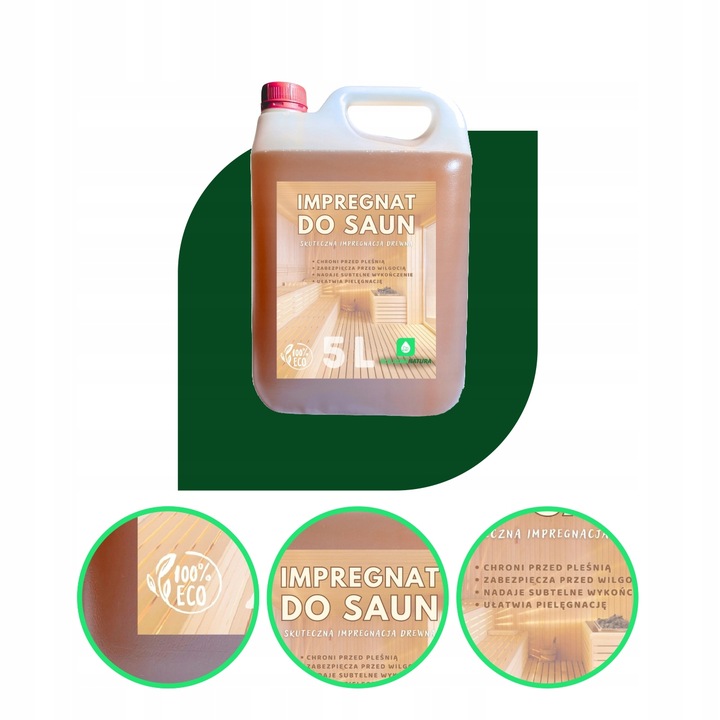 OLEJ IMPREGNAT DO SAUN IMPREGNACJA DREWNA W SAUNIE 5L + PĘDZEL GRATIS