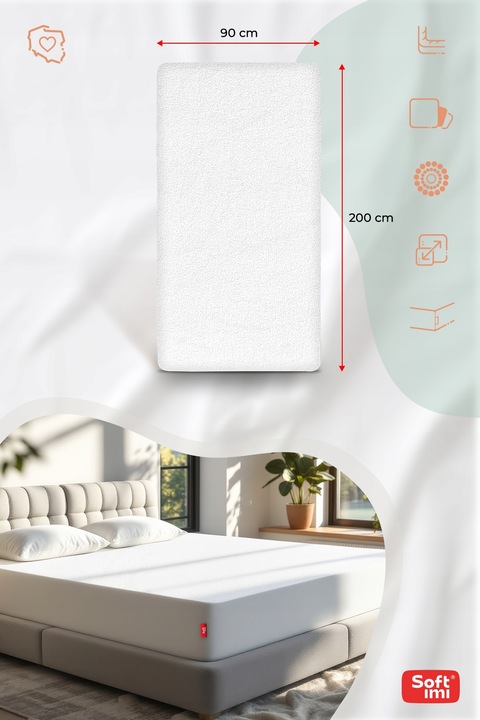 PRZEŚCIERADŁO WODOODPORNE Z GUMKĄ 90X200 NIEPRZEMAKALNE WODOSZCZELNE