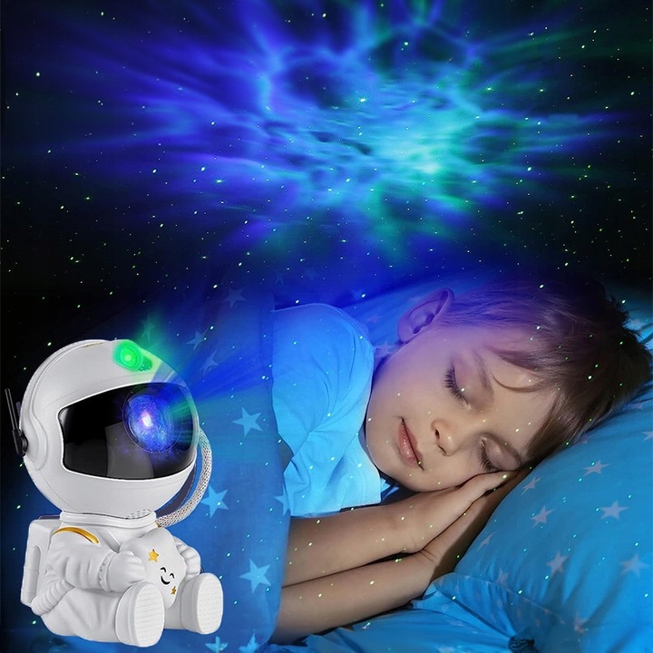 PROJEKTOR GWIAZD ASTRONAUTA LAMPKA NOCNA DLA DZIECKA GALAXY KOSMOS + PILOT