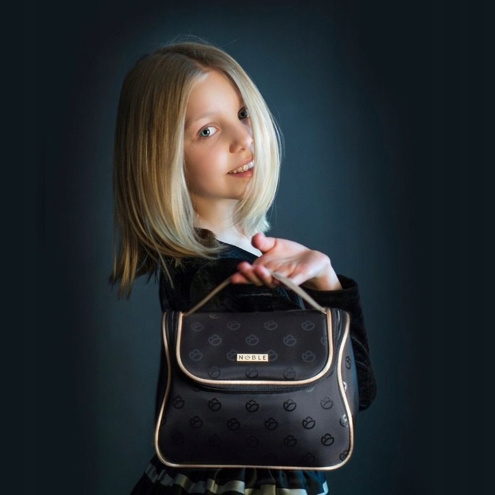 Kosmetyczka Damska Na Kosmetyki Średni Kuferek Podróżny Czarny NOBLE