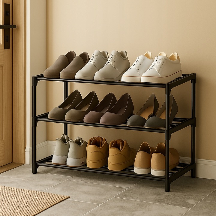 SZAFKA NA BUTY OBUWIE PÓŁKA REGAŁ STOJAK ORGANIZER 3 POZIOMY SOLIDNA