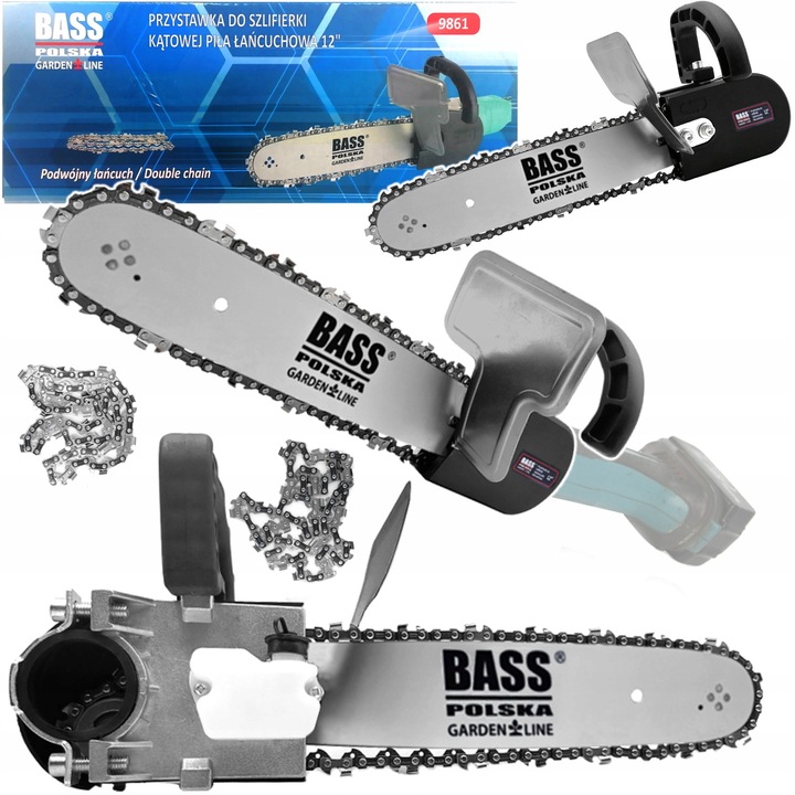 PRZYSTAWKA do SZLIFIERKI KĄTOWEJ PILARKA PIŁA ŁAŃCUCHOWA ADAPTER 2 ŁAŃCUCHY