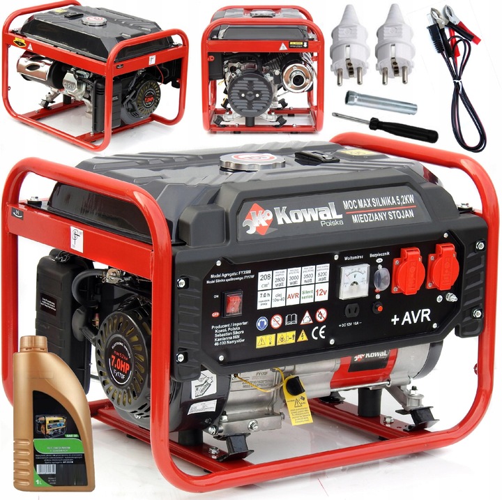 PROFESJONALNY AGREGAT PRĄDOTWÓRCZY 5,2kW generator AVR+ MIEDŹ STOJAN KowaL