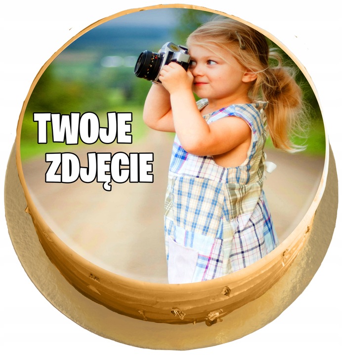 CUKROWY OPŁATEK NA TORT Z TWOIM ZDJĘCIEM + TEKST WYDRUK CUKROWY