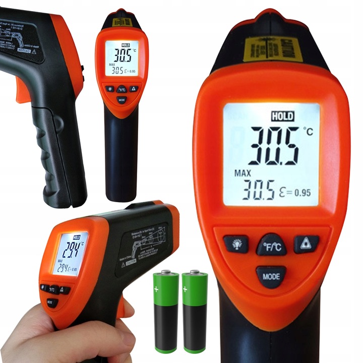 Pirometr TERMOMETR LASEROWY bezdotykowy do GASTRONOMI PRZEMYSŁU -50-500°C