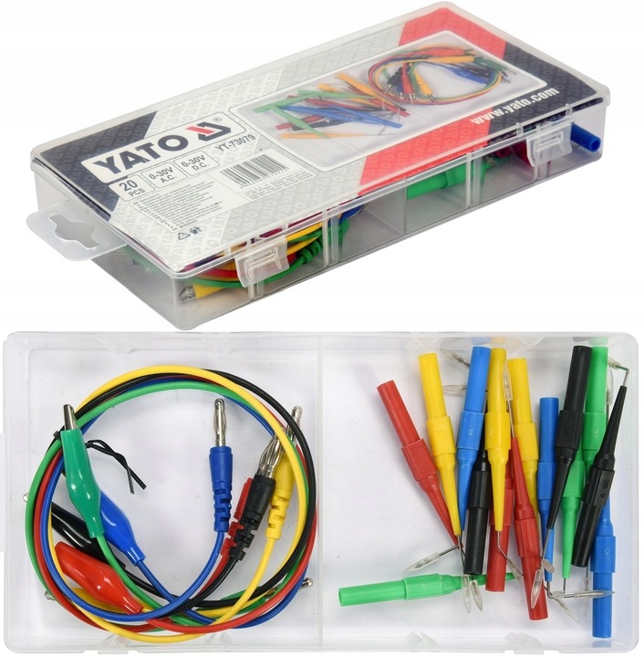 YATO IGŁY SONDY KOŃCÓWKI BANAN-KROKODYL POMIAROWE DO MULTIMETRÓW