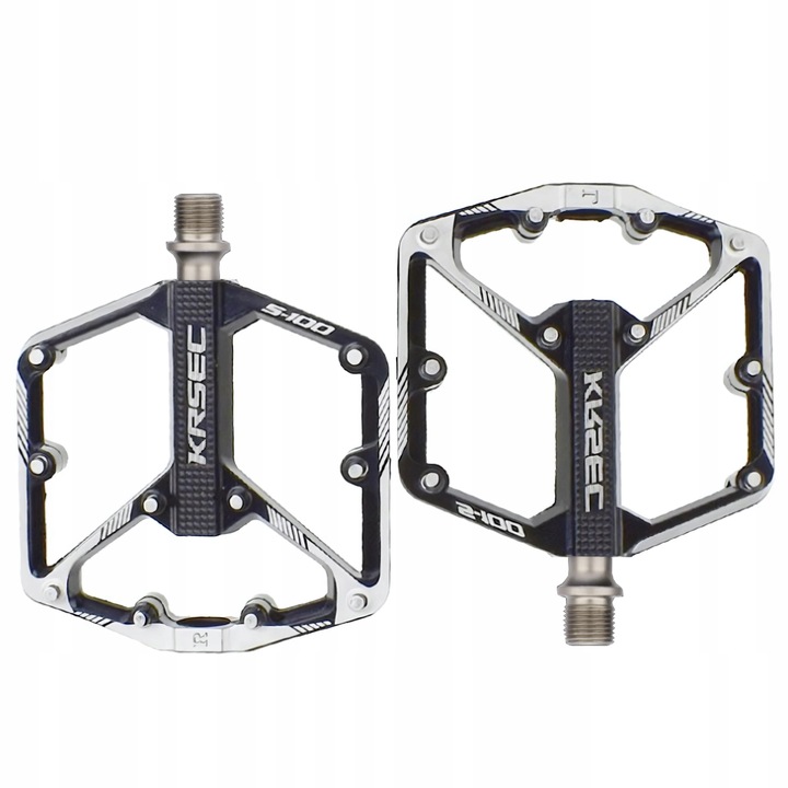 PEDAŁY PLATFORMOWE ROWEROWE ALUMINIOWE MOCNE ŁOŻYSKA MASZYNOWE PINY CZARNE