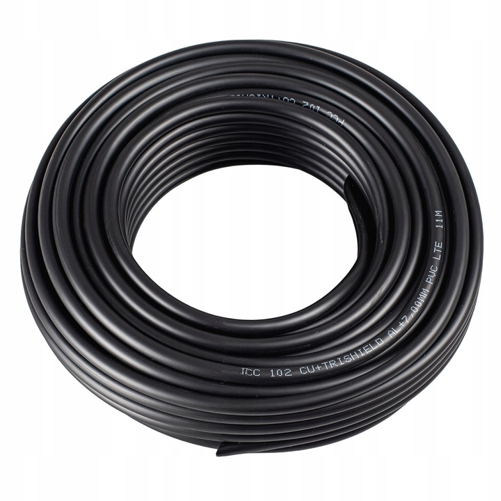 KABEL ANTENOWY KONCENTRYCZNY CZARNY ŻEL Cu PRZEWÓD ZEWNĘTRZNY ZIEMNY