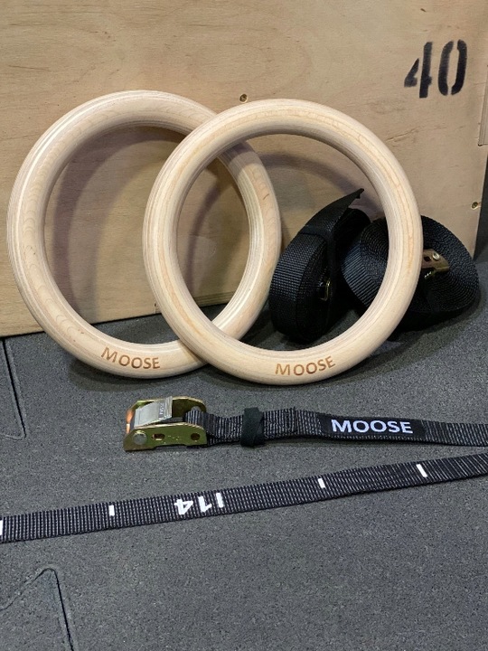 KÓŁKA GIMNASTYCZNE DREWNIANE Z MIARKĄ MOOSE FITNESS DO ĆWICZEŃ I