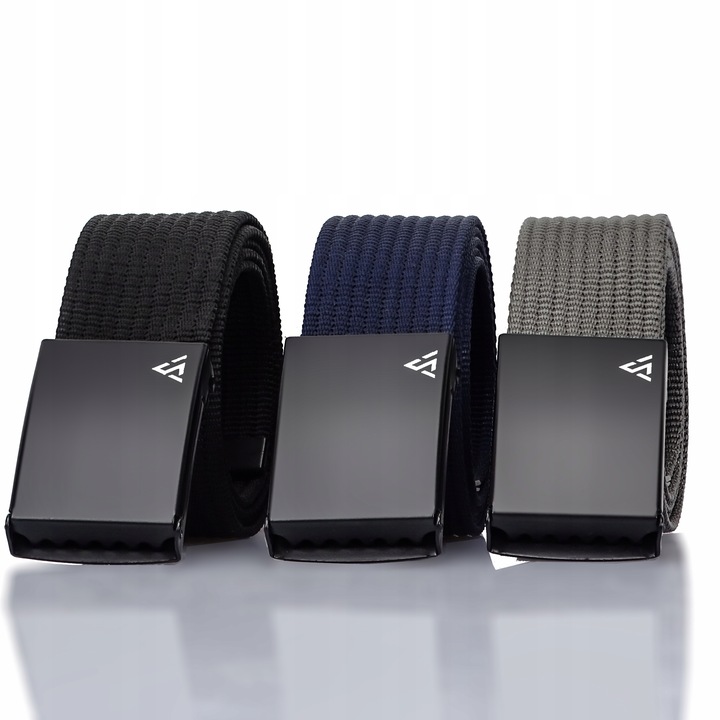 Szeroki Pasek MĘSKI parciany do spodni jeans szortów 3pack Arius ZESTAW 3w1