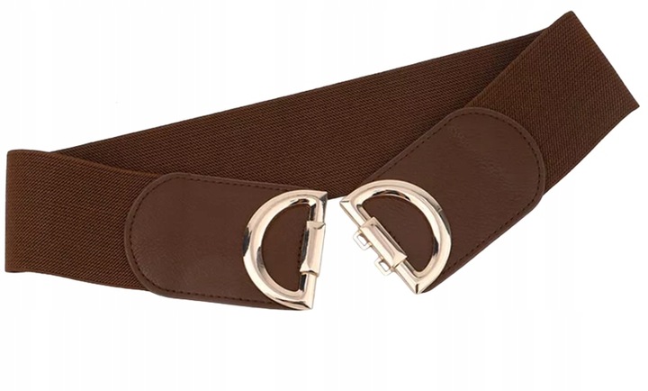 PASEK DAMSKI BRĄZOWY GUMA ELASTYCZNY 105-150 CM DO SUKIENKI MARYNARKI