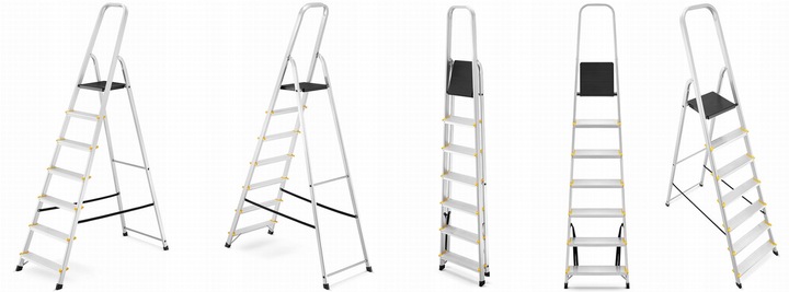 Drabina aluminiowa domowa jednostronna profesjonalna HIGHER 7 stopni