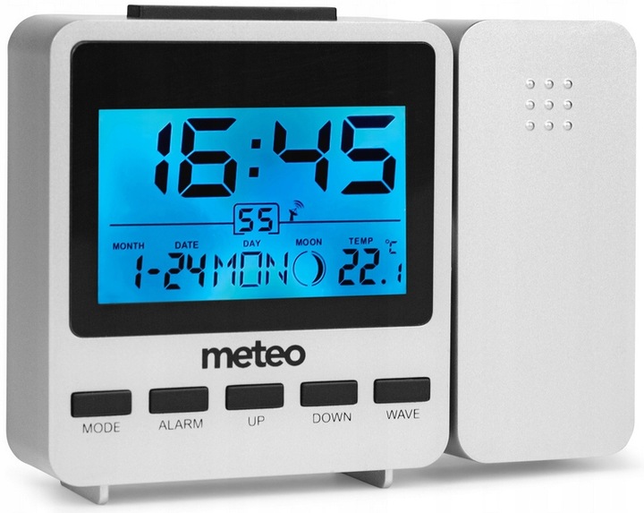 ZEGAR Z PROJEKTOREM TERMOMETR BUDZIK STACJA POGODY DCF