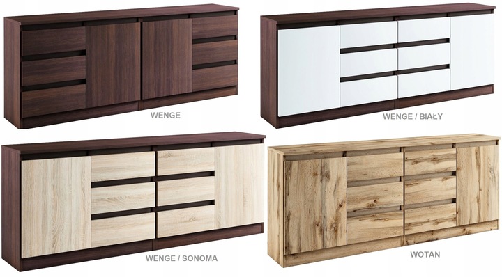 028055 KOMODA / ZESTAW 2d6s/200cm - CZARNY / WOTAN / WOTAN # KOLORY