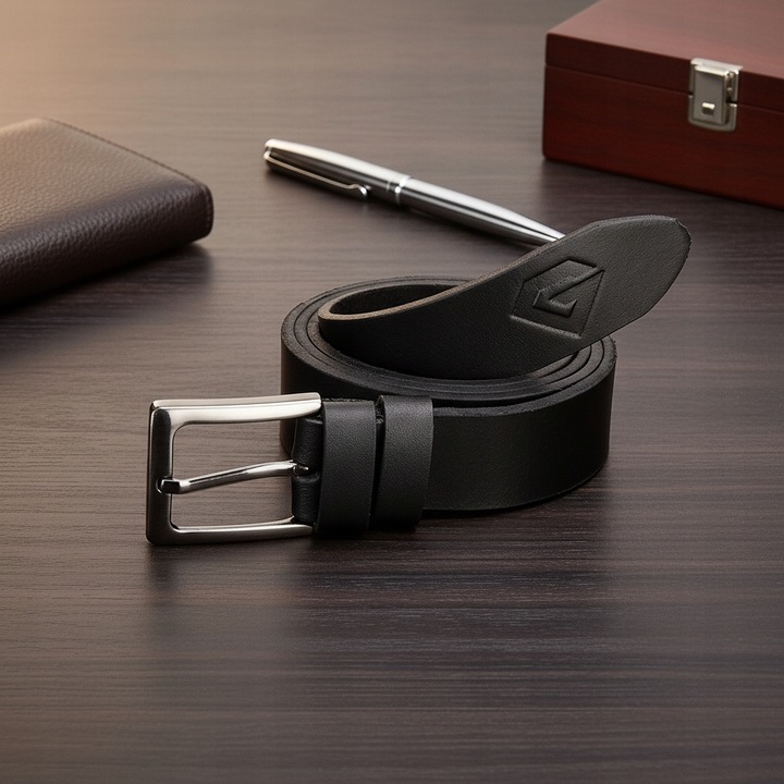 PASEK Męski Skórzany do SPODNI DŁUGI 135cm Czarny Skóra Naturalna