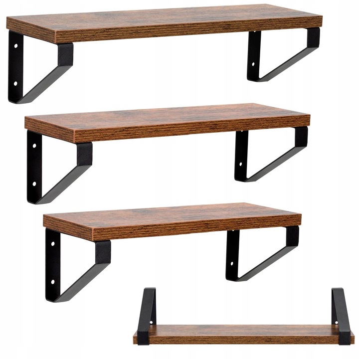 ZESTAW PÓŁEK 3 SZT PÓŁKA ŚCIENNA WISZĄCA DO SALONU KUCHNI NA KSIĄŻKI