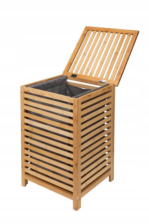 Kosz na pranie bambusowy jednokomorowy BAMBOO 40x40x60cm