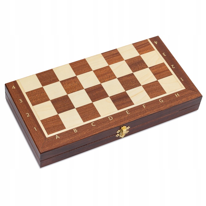 Szachy Drewniane wykonane z Mahoniu i Jawora + WARCABY GRATIS