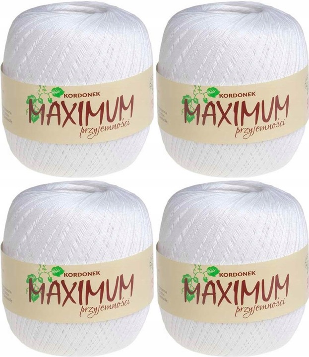 Kordonek MAXIMUM Opus - kolor 001 Biały 4 sztuki