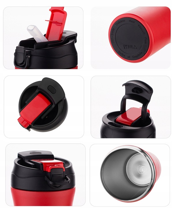 POJEMNY KUBEK TERMICZNY TERMOS Z USTNIKIEM ZAMEK