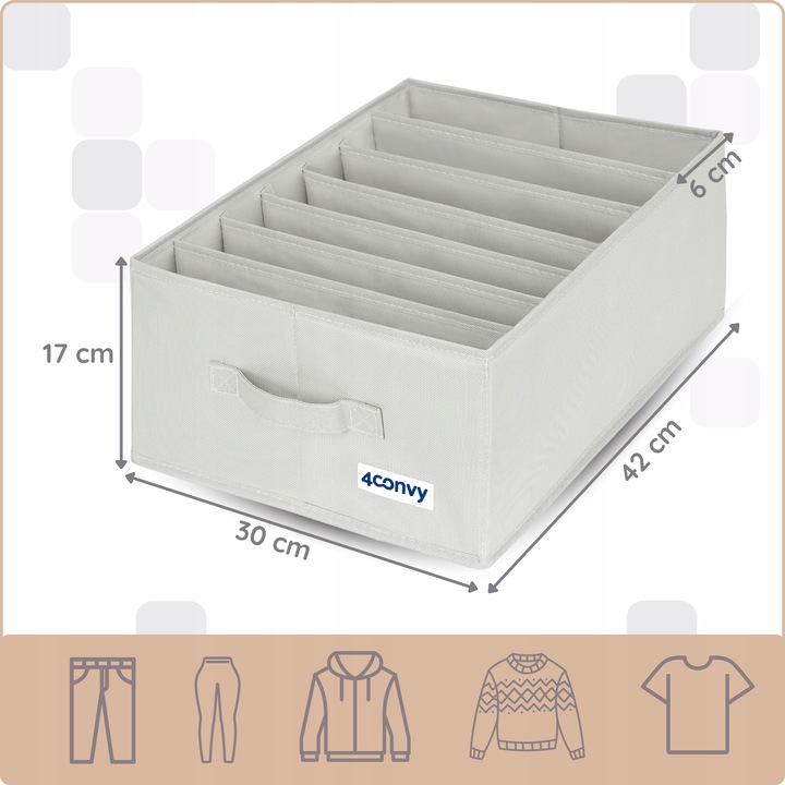 2x organizer XXL pudełko pojemnik na ubrania jeansy do szuflady