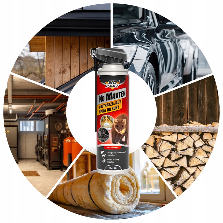 SPRAY ŚRODEK PREPARAT NA KUNY ODSTRASZACZ KUN ŁASIC NO MARTEN NO PEST