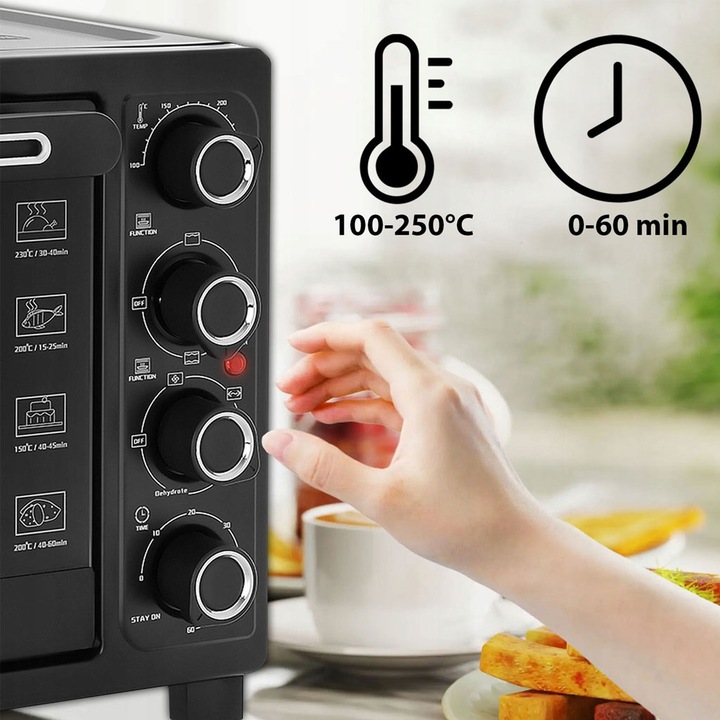 PIEKARNIK ELEKTRYCZNY Z TERMOOBIEGIEM SUSZARKA SPOŻYWCZA GRILL 45L