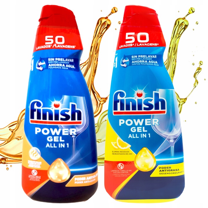Finish Żel 2 x 1000ml do Zmywarki 100 Myć ALLinOne Mix Lemon Orange