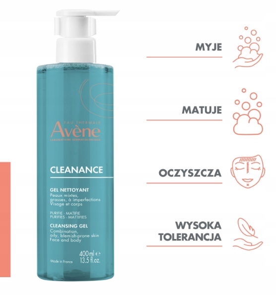AVENE CLEANANCE Żel oczyszczający 400ml